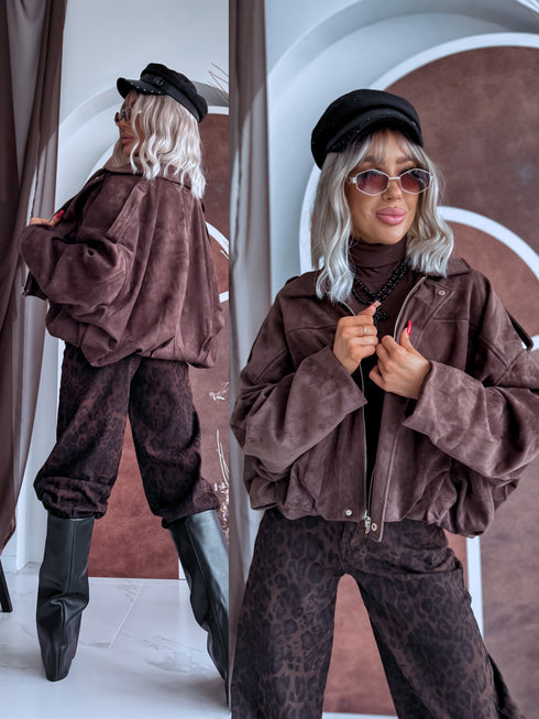 Zamšveidīga virsjaka "Marsala AZ1579" - CHOCOLATE