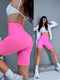 Deceptive shorts with EXTRA high waist - neon pink