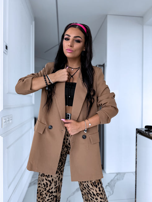 Oversize, klasikinis švarkas - ŠVIESI RUDA