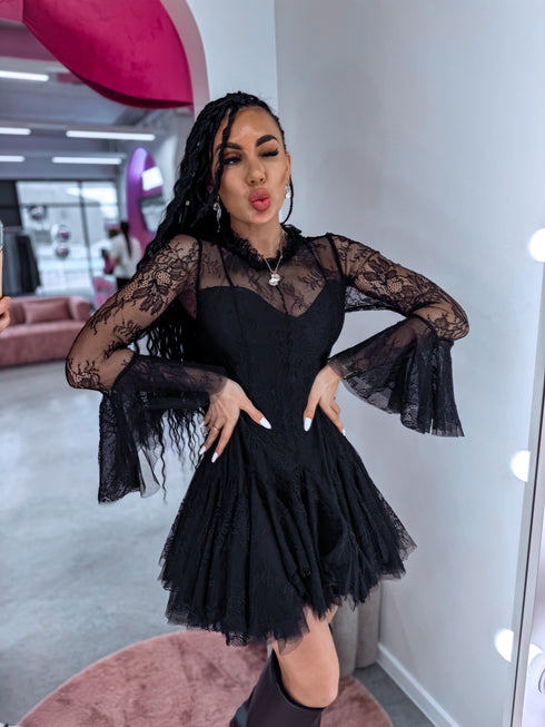 Mežģīņu kleita "SECRET NIGHT R11272" - MELNA