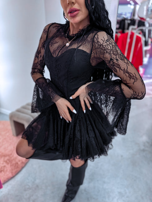 Mežģīņu kleita "SECRET NIGHT R11272" - MELNA