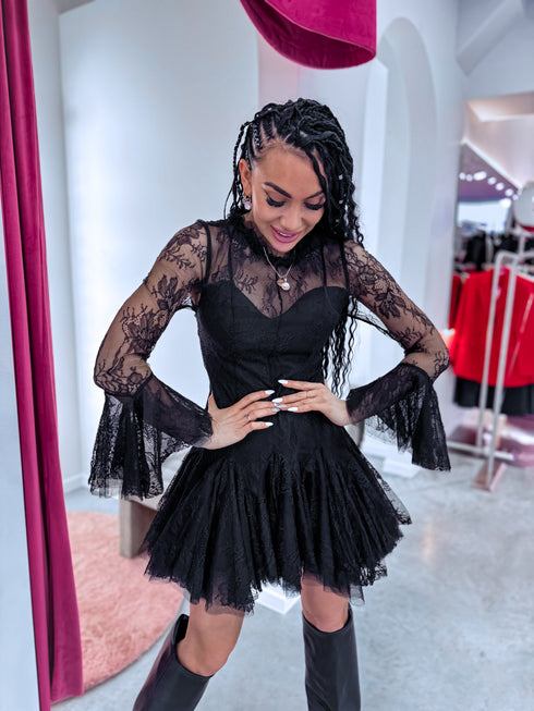 Mežģīņu kleita "SECRET NIGHT R11272" - MELNA