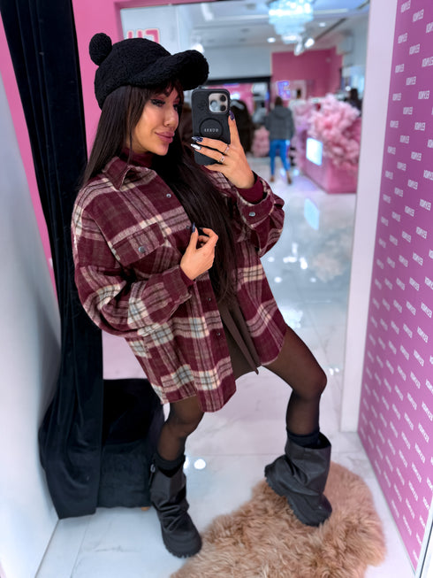 Plaid shirt "RAINY DAY" VMC58- BURGUNDY