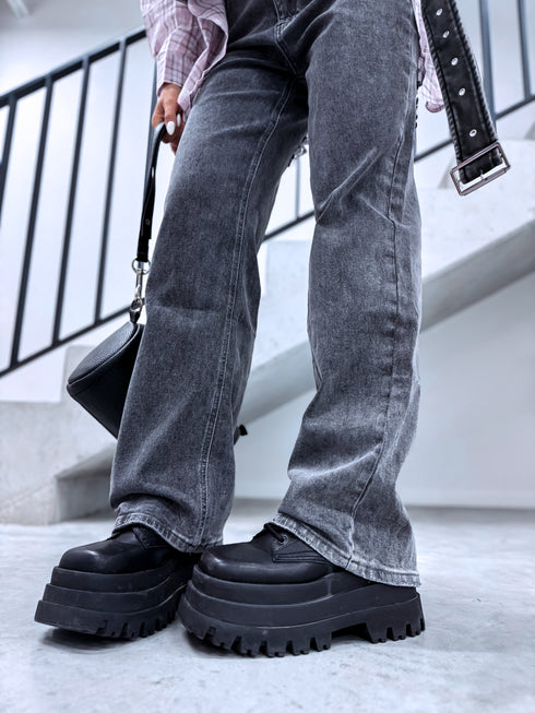 Džinsa bikses "RIPPED REAR" T6377-10 - TUMŠI PELĒKAS