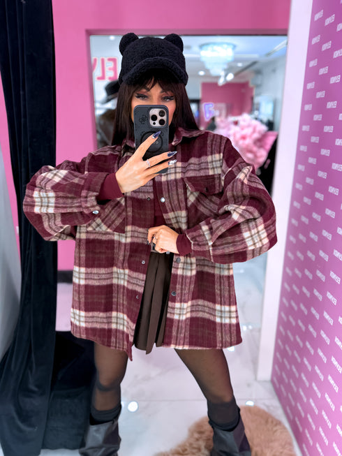 Plaid shirt "RAINY DAY" VMC58- BURGUNDY