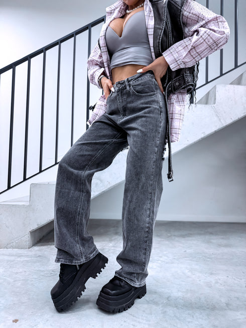 Džinsa bikses "RIPPED REAR" T6377-10 - TUMŠI PELĒKAS