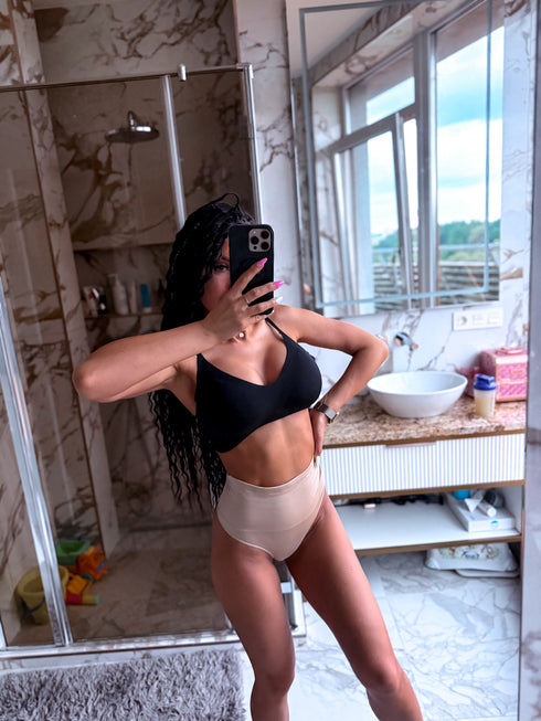 (2pcs) String type panties T0153 - BEIGE + BLACK