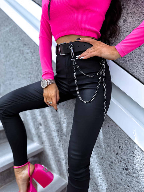 ELYNDI BEST faux leather pants with push-up effect