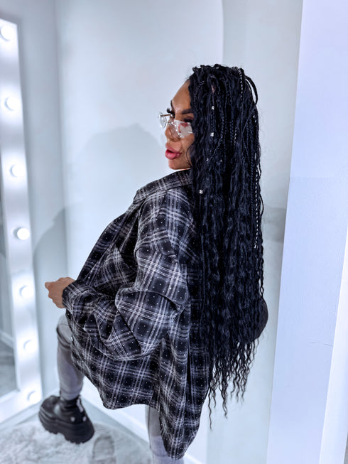 LUX Checked Shirt "KIND" LM81 – Dark Grey PRE-ORDER