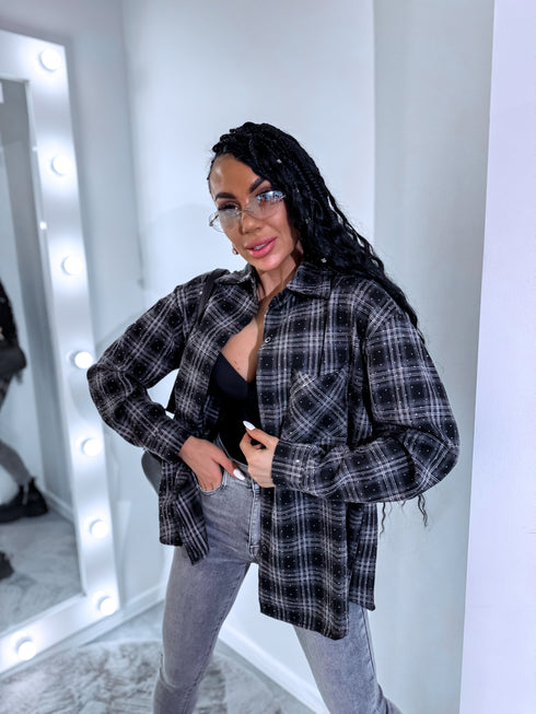 LUX Checked Shirt "KIND" LM81 – Dark Grey PRE-ORDER