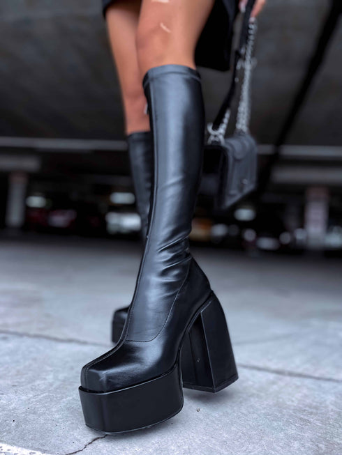 Garie platforminiai batai "HIGH" - juodi