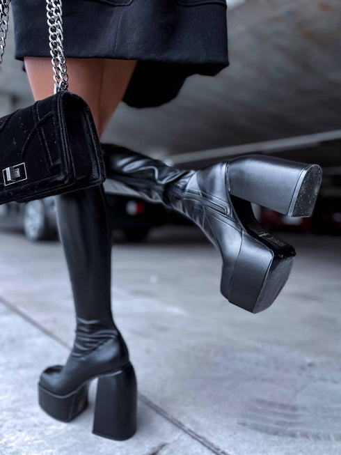 Garie platforminiai batai "HIGH" - juodi