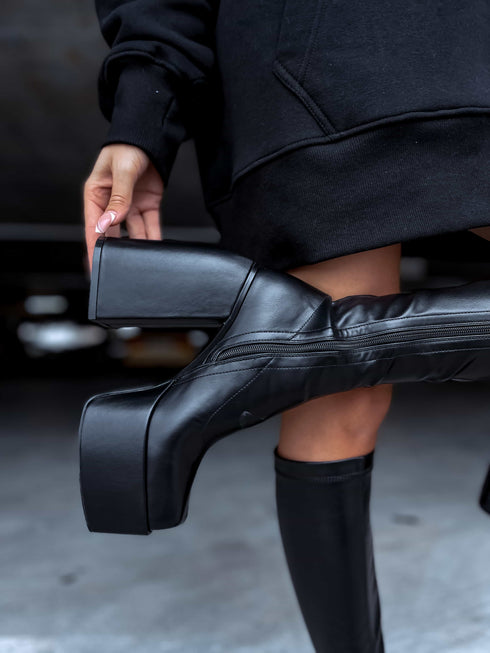 Garie platforminiai batai "HIGH" - juodi