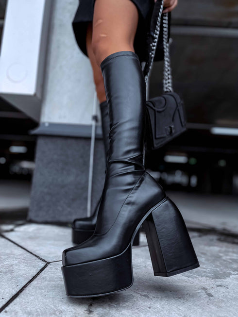 Garie platforminiai batai "HIGH" - juodi