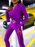 Fitted jumpsuit with back gathers - PURPLE