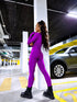 Fitted jumpsuit with back gathers - PURPLE