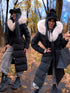 Long coat "WINTER WEAR FC83" - BLACK WITH BEIGE