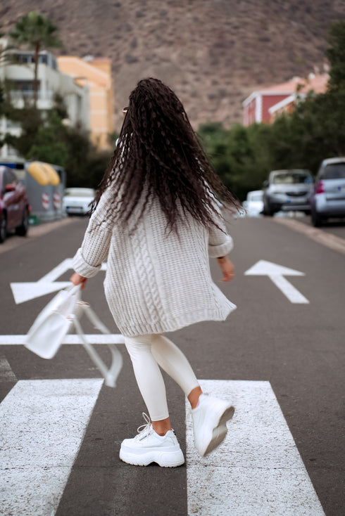 ELYNDI extended wool sweater - light beige