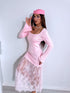 Suknelė su nėriniais "HOLLYWOOD HYY571" - ŠVELNI ROŽINĖ