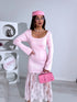 Dress with lace "HOLLYWOOD HYY571" - SOFT PINK