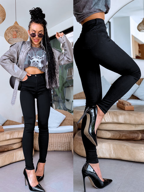 Juodos džinsinės kelnės "DAILY LOOK" XJ130 IŠANKSTINIS UŽSAKYMAS