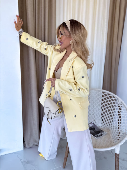 LUX dzeltena, ONE SIZE žakete "HEARTS" PRE-ORDER