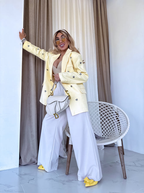 LUX dzeltena, ONE SIZE žakete "HEARTS" PRE-ORDER