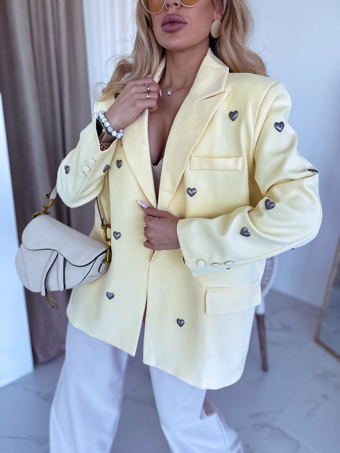 LUX dzeltena, ONE SIZE žakete "HEARTS" PRE-ORDER