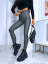 Imitation leather leggings "SEPTEMBER LEVEL UP" - HAKI