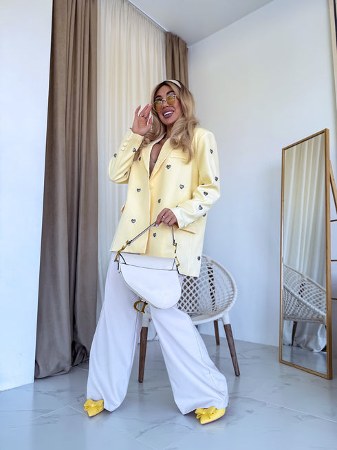 LUX dzeltena, ONE SIZE žakete "HEARTS" PRE-ORDER