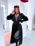 "PARIS CHIC 8017" long trench coat - BLACK
