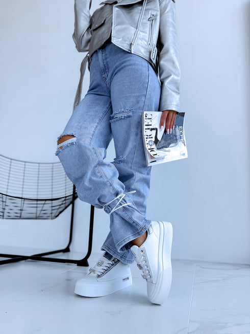 White sneakers "SILVER FOX" A88-196