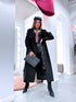 "PARIS CHIC 8017" long trench coat - BLACK