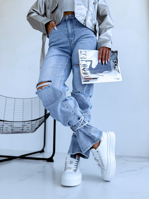 White sneakers "SILVER FOX" A88-196