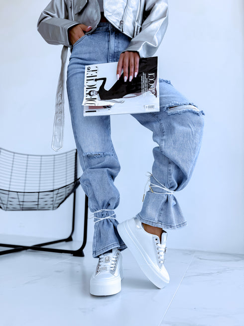 White sneakers "SILVER FOX" A88-196