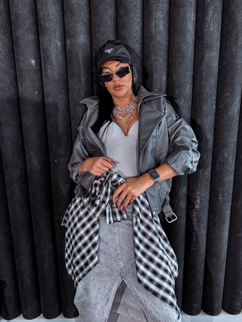 Куртка "SUGAR BAKERY 8817" - ТЕМНО-СЕРАЯ