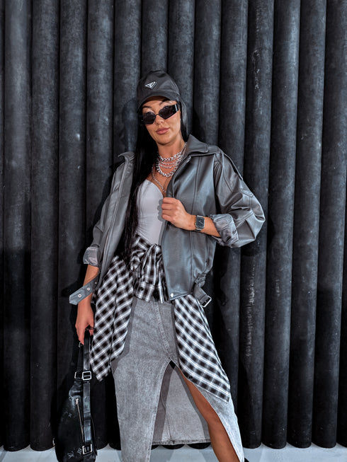 Куртка "SUGAR BAKERY 8817" - ТЕМНО-СЕРАЯ