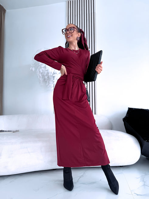 Платье "GREECE 24223" - БОРДОВОЕ