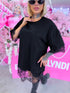 T-krekls "DOWN TO LACE" TS958 - Juodas