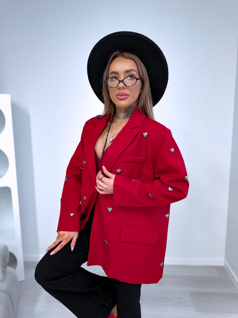 LUX sarkana, ONE SIZE žakete "HEARTS"