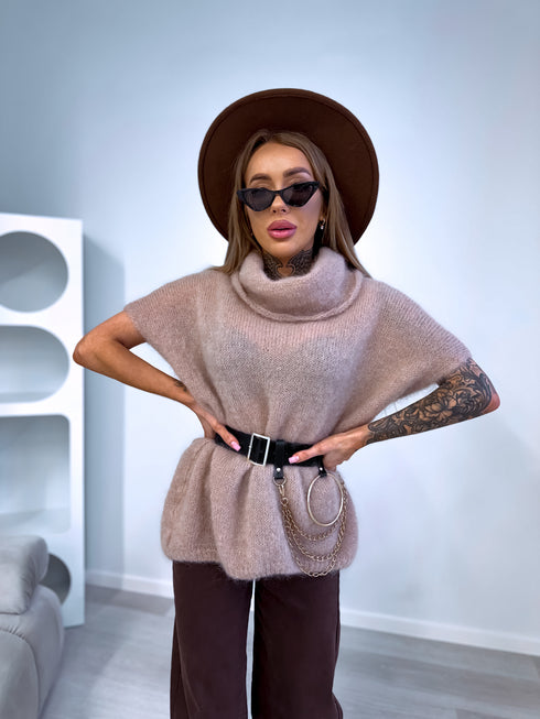 Мохеровая жилетка "SEARCH" 81027 - БЕЖЕВАЯ