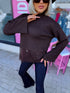 Džemperis + josta "PARIS LACE 06190" - CHOCO