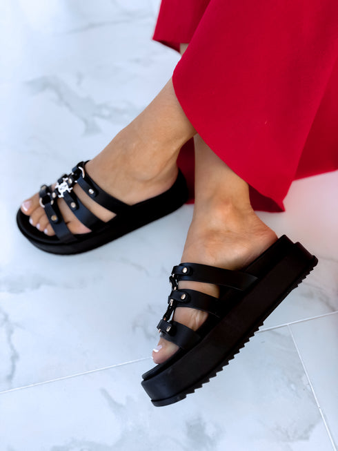 Slippers "GOLDEN" CK05 - BLACK