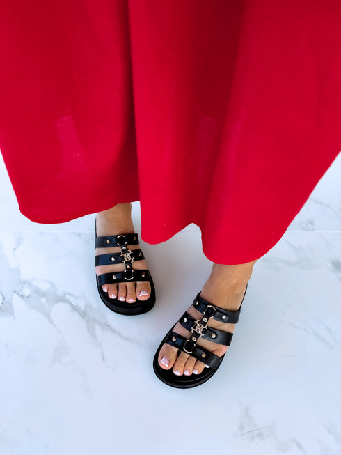 Slippers "GOLDEN" CK05 - BLACK