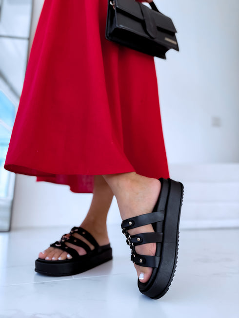 Slippers "GOLDEN" CK05 - BLACK