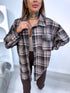 "Arctic Plaid DM2191" plaid shirt - KHAKI WITH BEIGE
