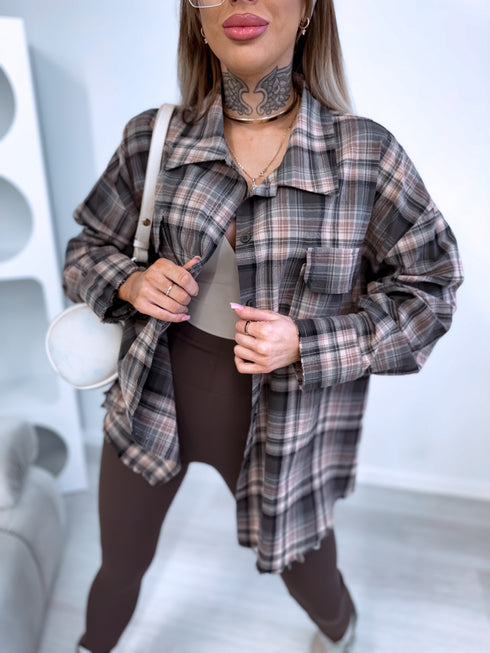 "Arctic Plaid DM2191" languotas marškiniai - CHAKI ARBA SMĖLIO SPALVOS