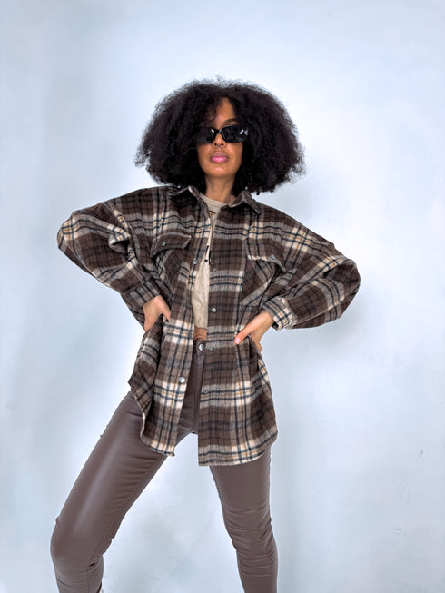 Striped blouse "RAINY DAY" ME219- BROWN