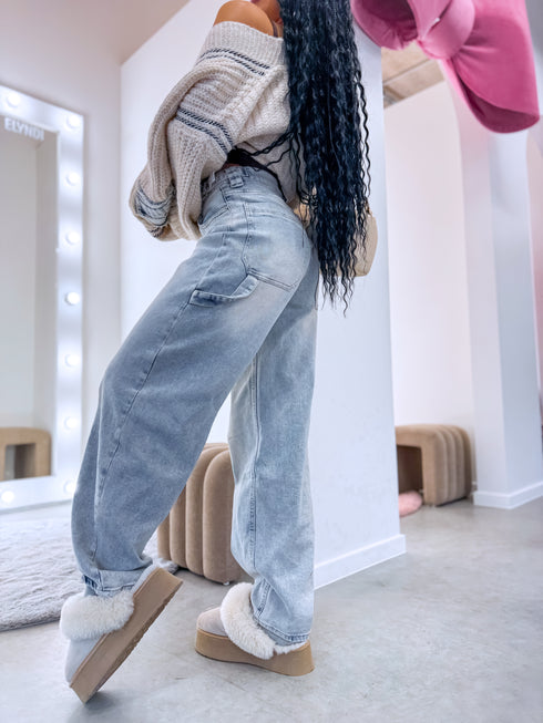 Džinsai "PASTEL TIDE" T6077 - ŠVIESIAI MĖLYNA