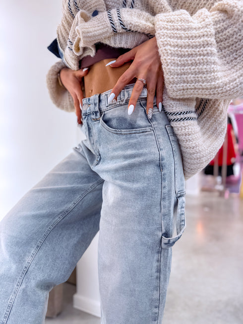 Džinsai "PASTEL TIDE" T6077 - ŠVIESIAI MĖLYNA